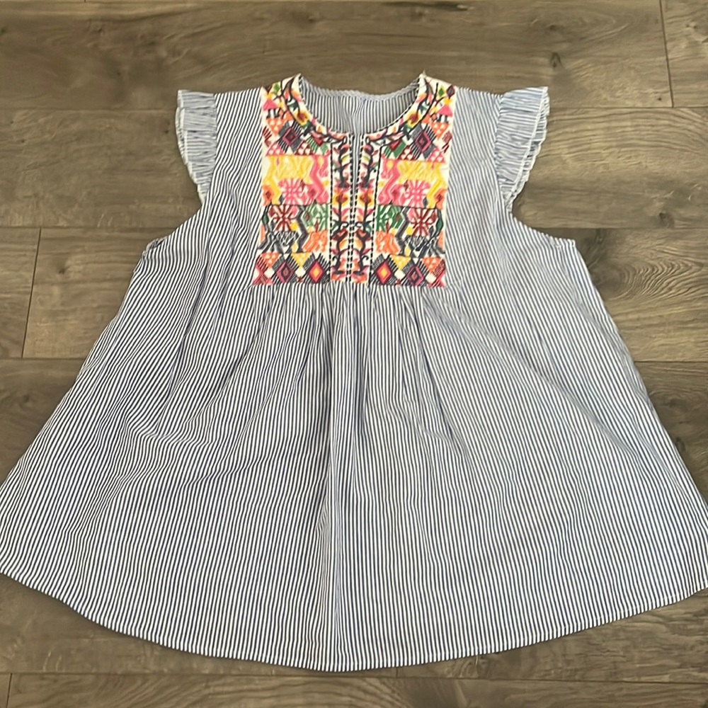 Colorful flutter sleeve top